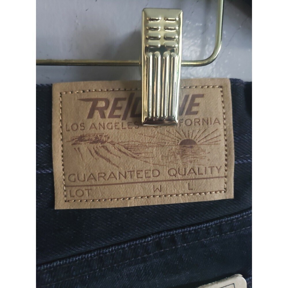 Re/Done Jean Mens 32x32 Black Straight Rigid Fit Button Fly Made In USA New - Picture 6 of 9